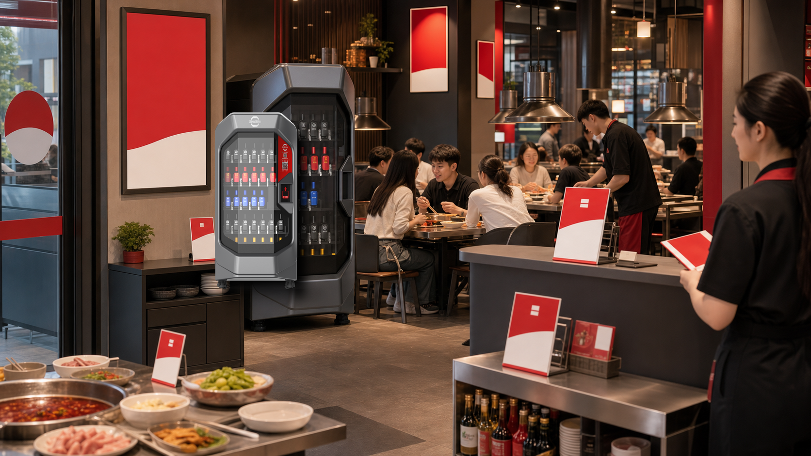 酒信酒舱与门店物料共同进入餐厅大厅